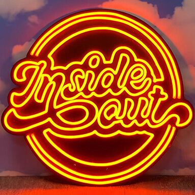 Custom Neon® orange circular LED neon logo