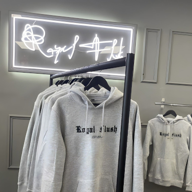 Custom Neon® clothing retailer logo @royalflushdesigns