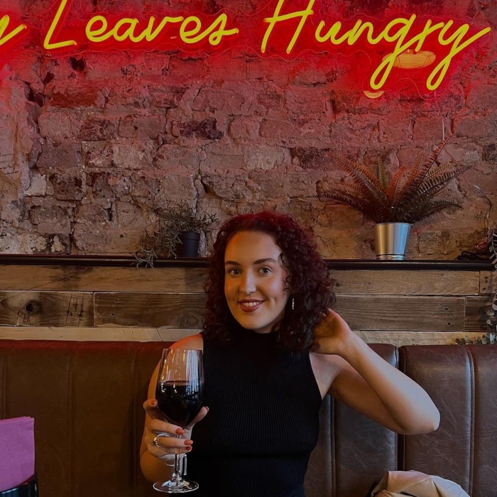 Red Custom Neon® restaurant quote sign @brewskirestaurants