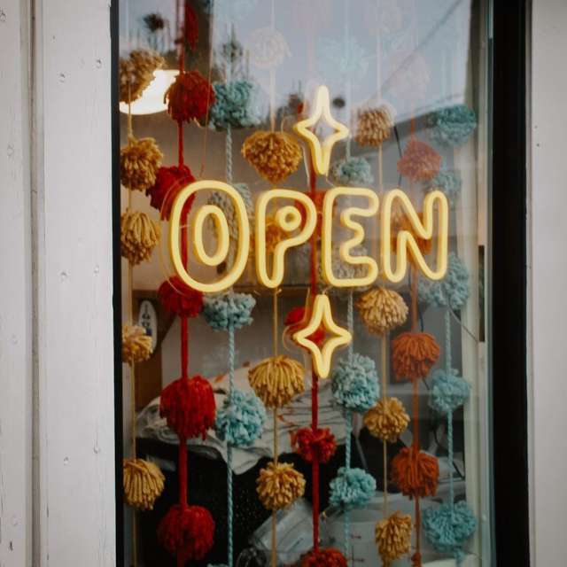 Custom Neon® orange open window sign @wolfeclub