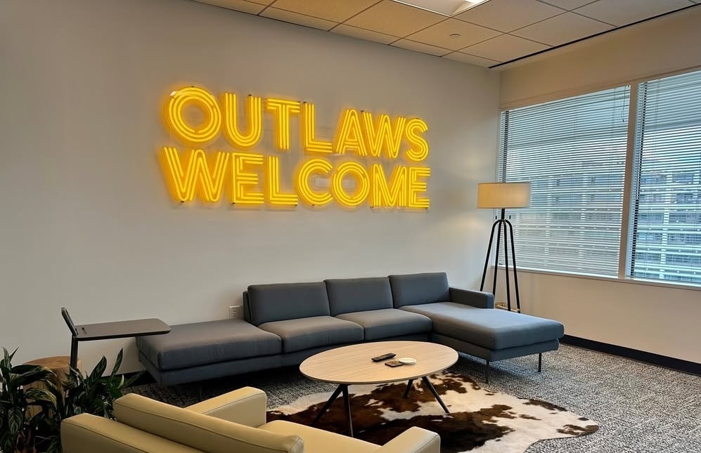 Huge Custom Neon® office sign @vaco