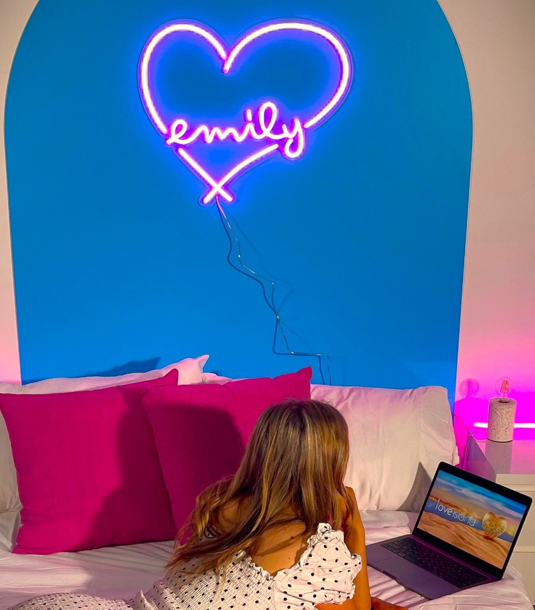 Personalised heart from the Love Island Australia x Custom Neon® collection