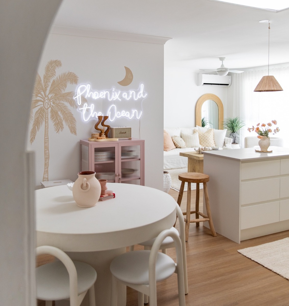 White Custom Neon® personalised home wall sign  @phoenixandtheocean