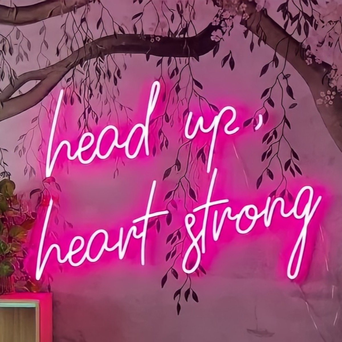 Head up heart strong Custom Neon® motivational sign @bohome.plantry