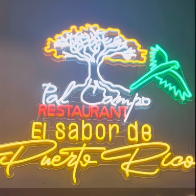 @palcampo Puerto Rican restaurant logo sign by Custom Neon® 