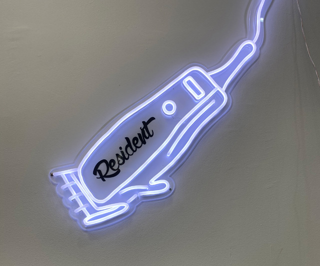 The Resident Barber company name sign by Custom Neon&reg; sign @theresidentbarber