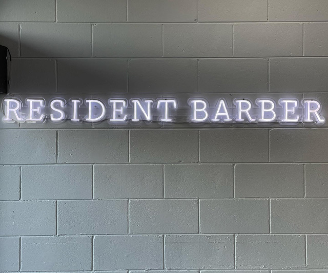 The Resident Barber company name sign by Custom Neon&reg; sign @theresidentbarber