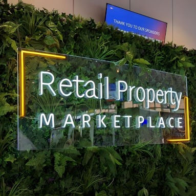 Custom Neon® industry event sign @retailpropertymarketplace