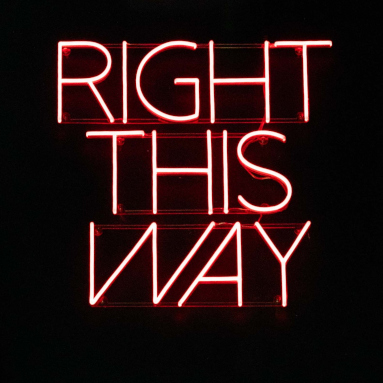 Right This Way red Naked Neon™ by Custom Neon® sign @marketplaceofficial