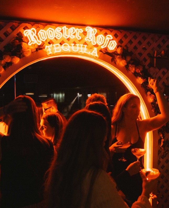 Custom Neon® Rooster Roja Tequila sign inside @caballitosperth