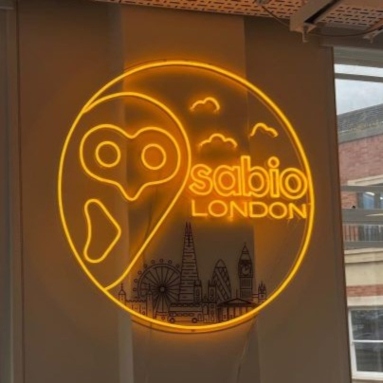 London business logo sign by Custom Neon® @sabioinc