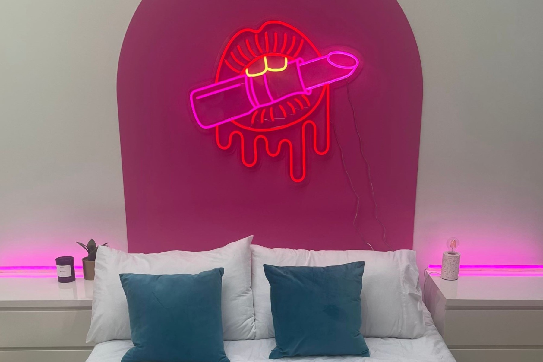 Sexy Lips with Lipstick made for the Love Island Australia x Custom Neon® collection