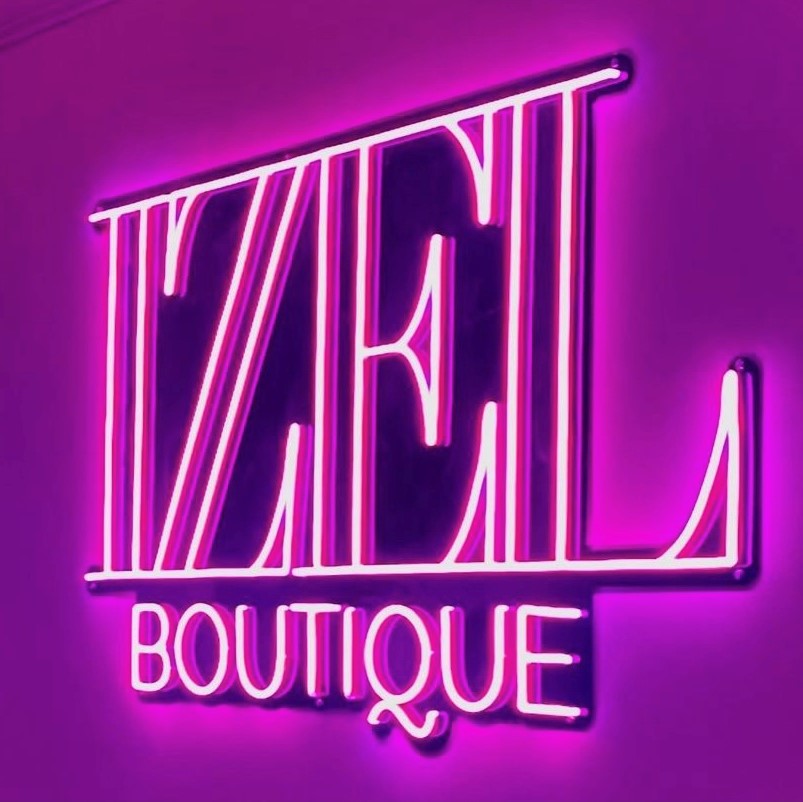 Pink & black Custom Neon® logo @shopizelboutique