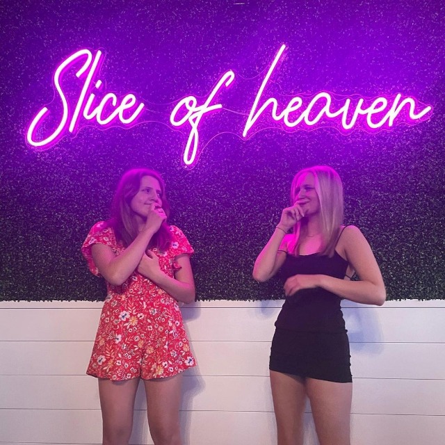 Slice of Heaven pink Custom Neon® sign @napoliswoodstock