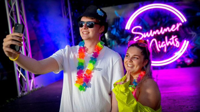 Drayton Manor Resort Summer Nights stage sign made by Custom Neon® @draytonmanor