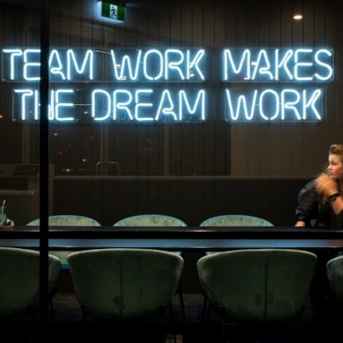 Large boardroom wall sign by Custom Neon®