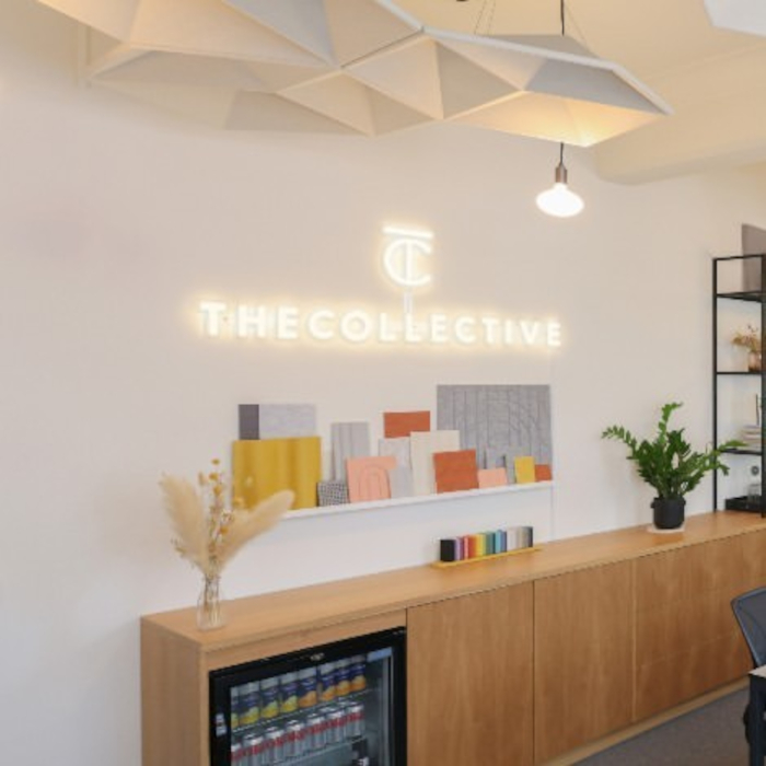 Logo office sign by Custom Neon® @thecollectiveagency