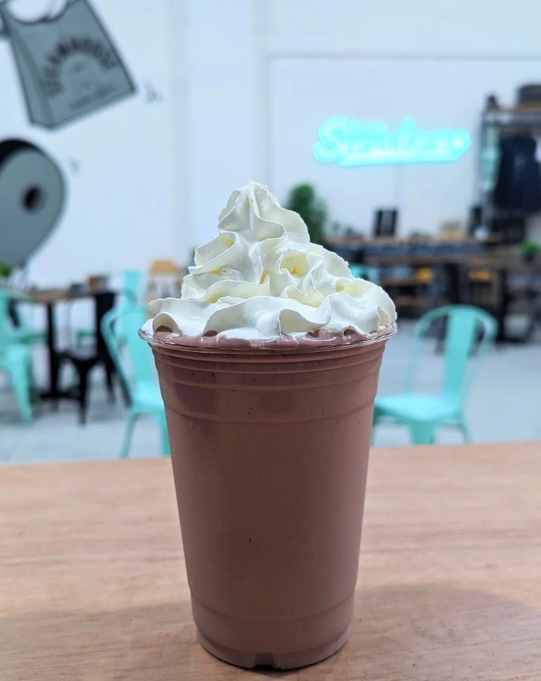 Custom Neon® UVprint mint coloured logo for @thesteamhousebakery