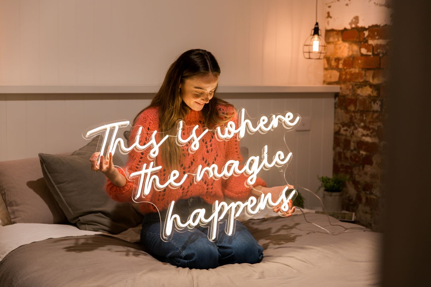 This is Where the Magic Happens off white sign by Custom Neon®