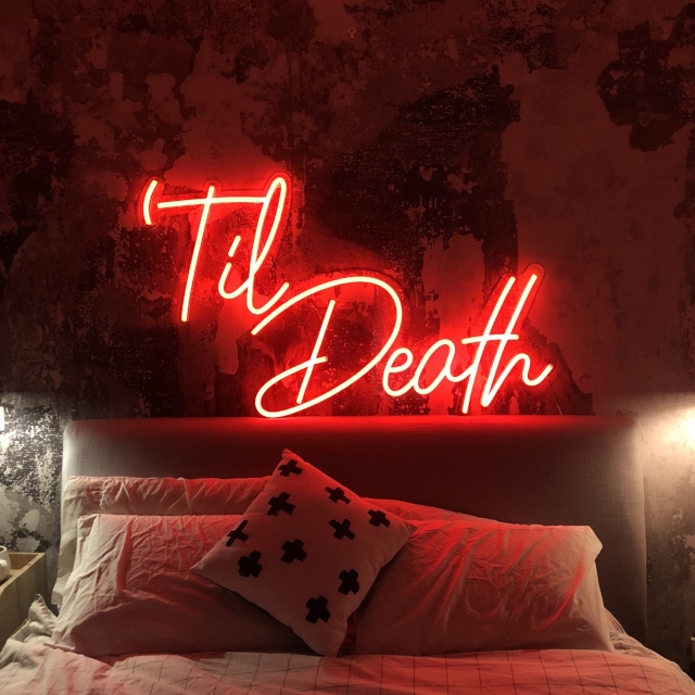 Red bed head sign by Custom Neon®