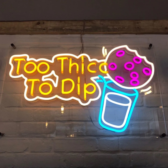 Custom Neon® bakery logo quote sign @volcanocookies
