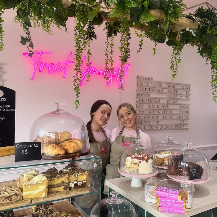 Pink bakery counter quote sign by Custom Neon® @cakecorner.southport