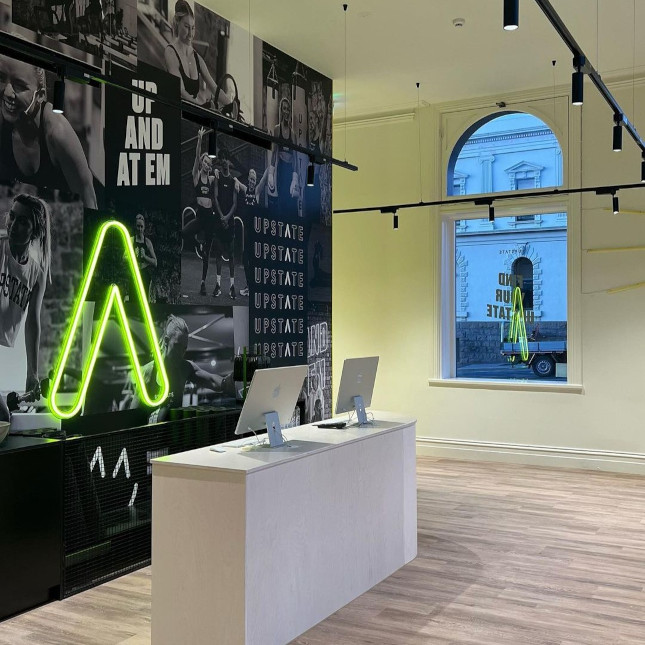 Custom Neon® brand art sign for a local branch of @upstate_studios