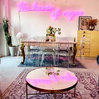 Custom Neon® pink house name sign @voguehouse