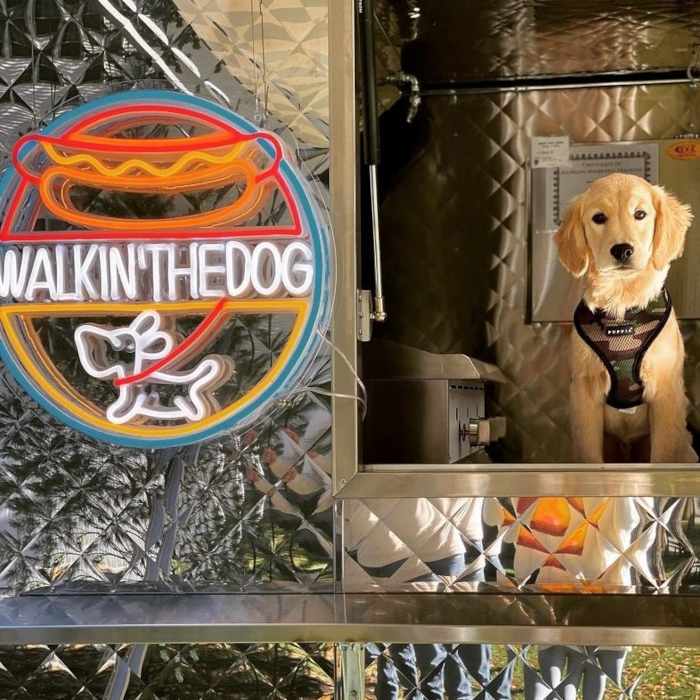 Walking the dog Custom Neon® food truck sign