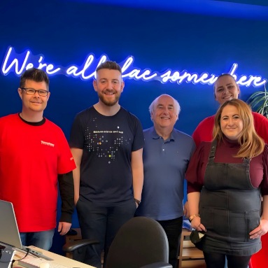 We're All Fae Somewhere blue Custom Neon® wall sign @refuweegee