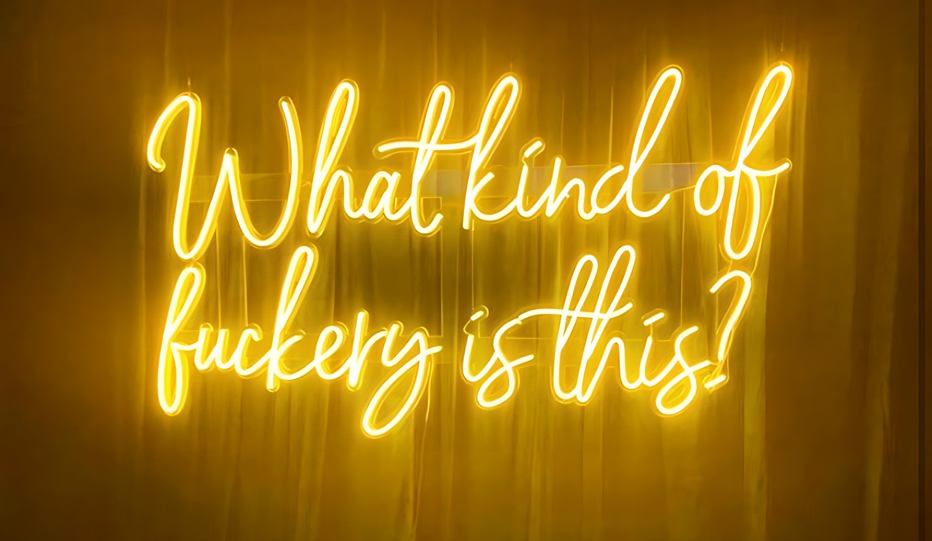 What Kind of F_ckery is This yellow Custom Neon® song lyric sign