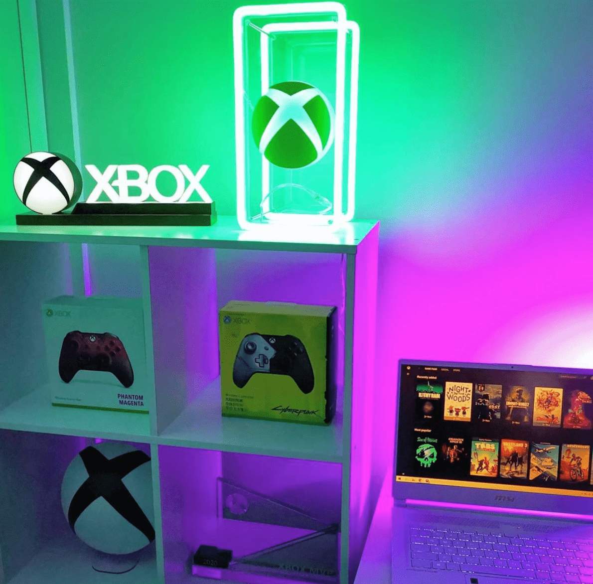 Custom Neon&reg; Xbox promotional product @missdeusgeek for @weareopragency