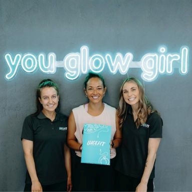 NeonGlow font gym sign example