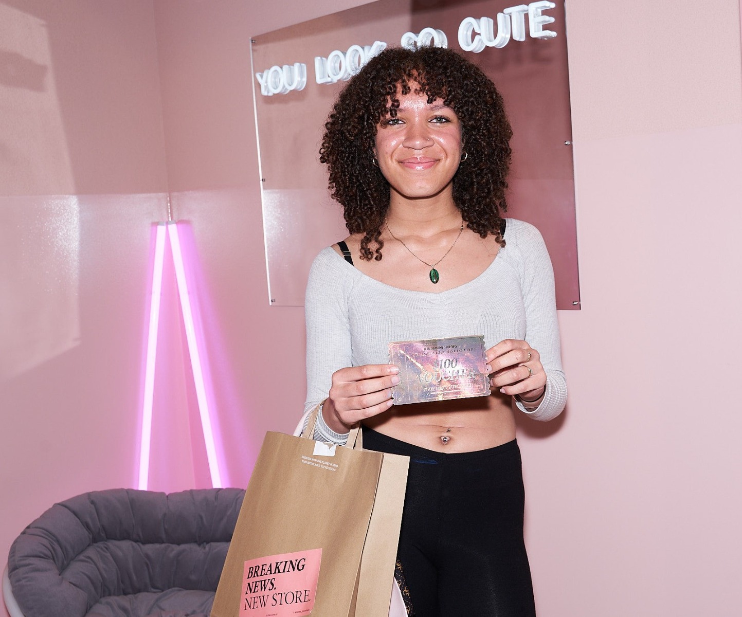 Custom Neon® white selfie corner in-store signage in white LED neon on silver mirror backing @supre_instagram
