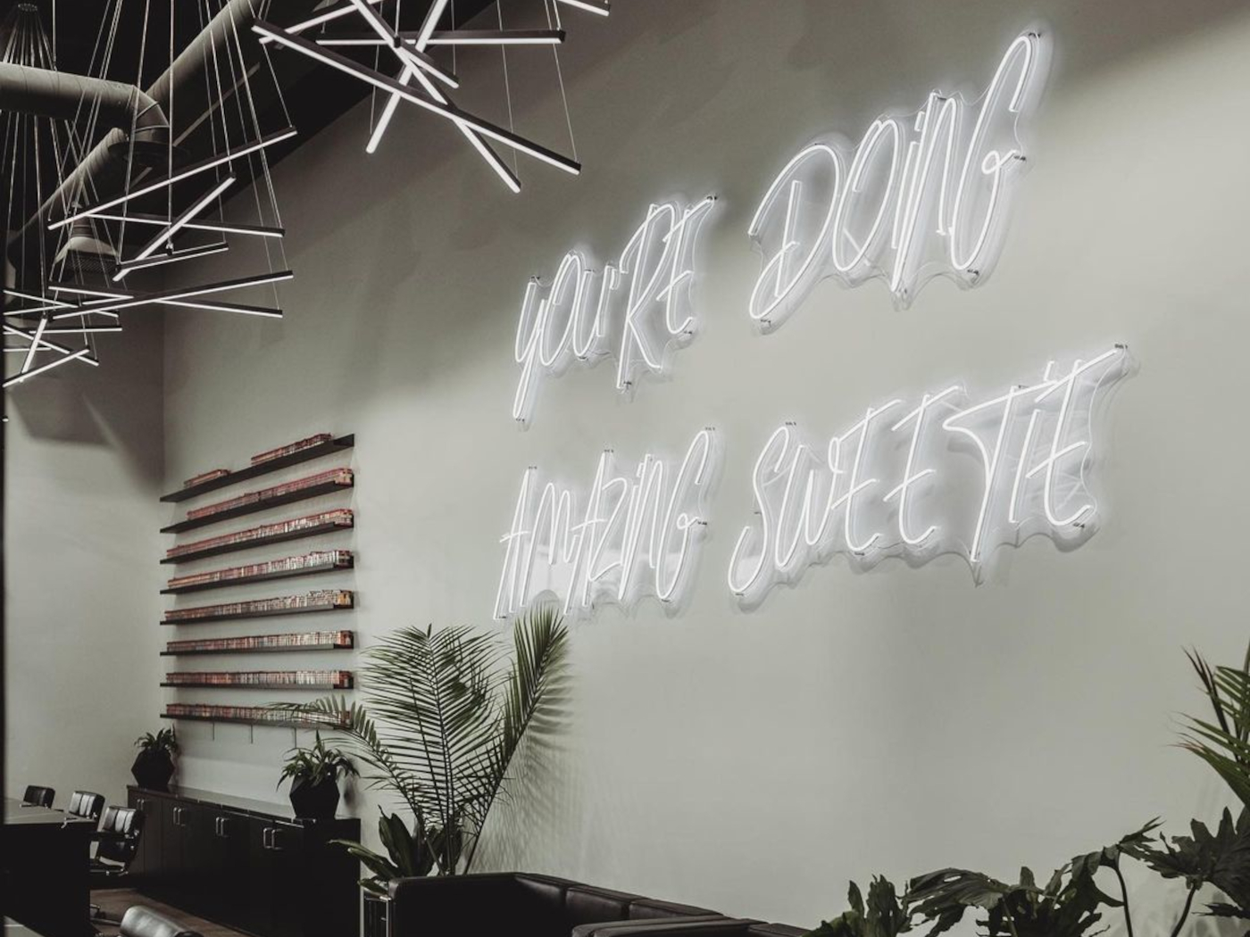 Custom Neon&reg; white sign @josephmccormickhair @josephthesalon